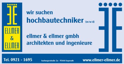 Hochbautechniker gesucht - Ellmer & Ellmer - Architekten und Ingenieure - Bayreuth